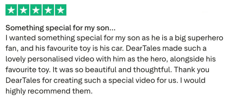 ⭐⭐⭐⭐⭐ Verified Trustpilot Review - Superhero Story